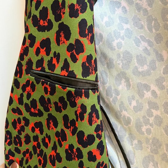 R13 The Kills Alison Mosshart green orange leopard print blazer jacket brand new - Picture 10 of 15